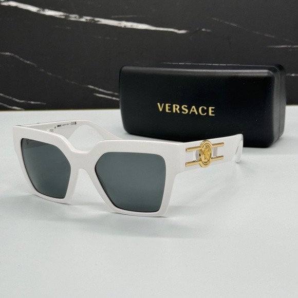 NEW MOD 4458 314/87 VERSACE VE4458 314/87 WHITE WOMEN VE4458 31487 SUNGLASSES - Picture 2 of 11